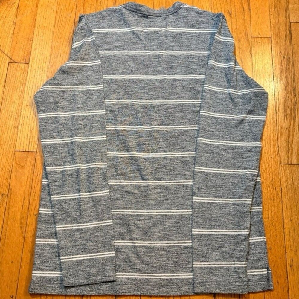 Modern Amusement Gray Striped Long Sleeve Shirt Mens Med Casual Cotton - Picture 8 of 10